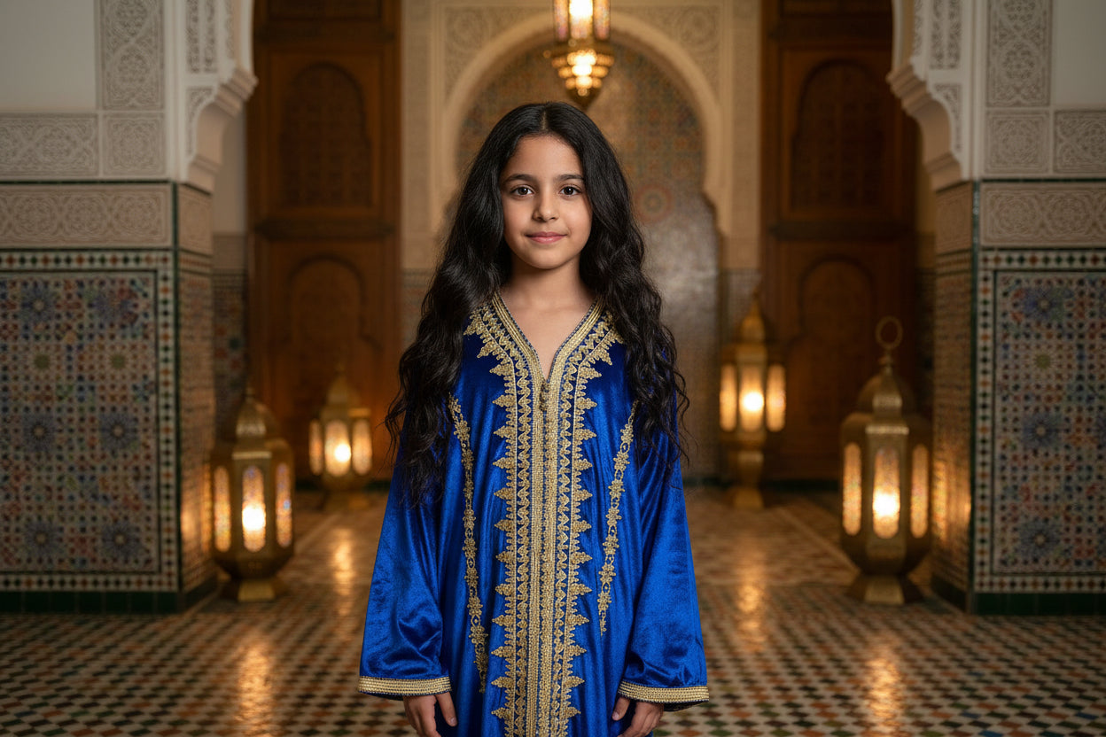 Caftan Velours Bleu