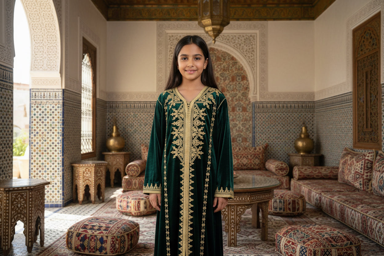 Caftan Velours Vert